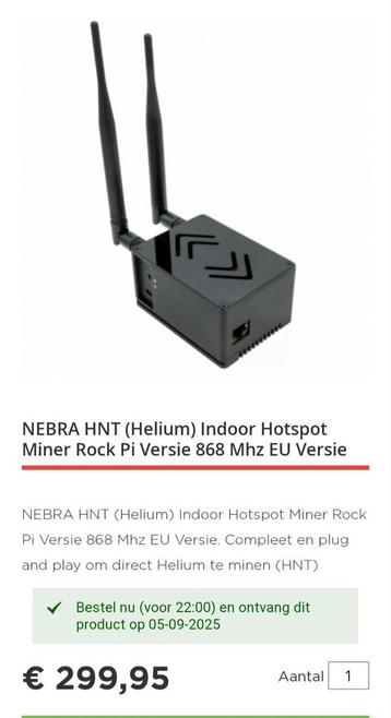 Nebra HNT Helium Miner Rock Pi 868Mhz beschikbaar voor biedingen