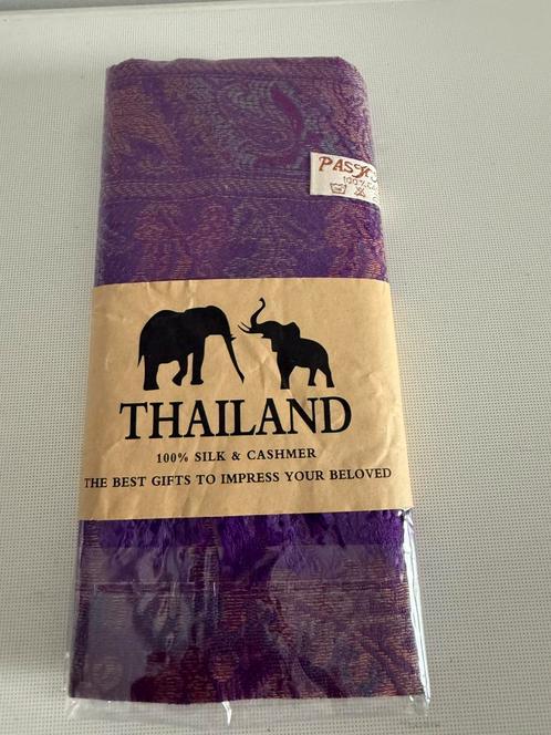 Pashmina sjaal uit Thailand een plaatje groenpaarsgoudkleur, Kleding | Dames, Mutsen, Sjaals en Handschoenen, Nieuw, Pashmina