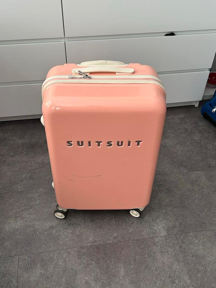 Suitsuit Koffer M FabolousFifties PapayaPeach (Roze) - 66cm, Sieraden, Tassen en Uiterlijk, Koffers, Zo goed als nieuw, Hard kunststof