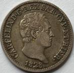Sardinië mooie 50 centesimo 1828, Ophalen of Verzenden, Italië, Losse munt, Zilver