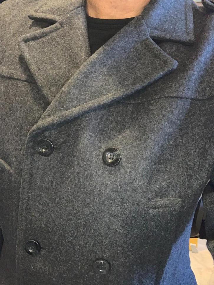 ESPRIT CABAN JAS Maat 48 - Donkergrijs Wol, Kleding | Heren, Jassen | Winter, Zo goed als nieuw, Maat 48/50 (M), Grijs, Ophalen of Verzenden