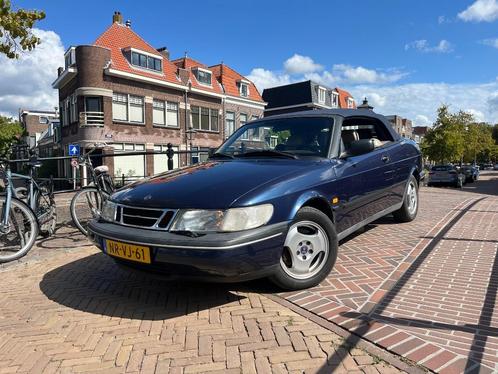 Saab 900 2.0 I Cabrio 1996 Blauw, Auto's, Saab, Particulier, Saab 900, Alarm, Centrale vergrendeling, Lederen bekleding, Metallic lak