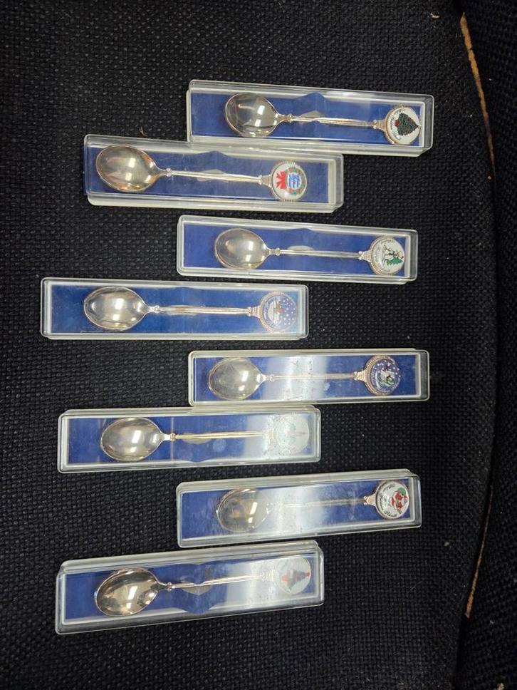 Vintage atelier goldner schnitt lepeltjes in bewaardoosjes, Diversen, Kerst, Gebruikt, Ophalen of Verzenden