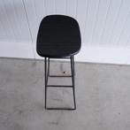 Barkruk - Zwart Teakhout & Metaal - Zithoogte 77 cm, Hout, -, -, 60 tot 90 cm