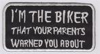 I'm the biker.. stoffen opstrijk patch embleem, Ophalen of Verzenden, Nieuw