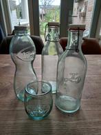 3 glazen flessen; 1 Natural water met glas, Glas of Glazen, Ophalen of Verzenden, Overige stijlen, Glas