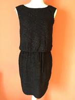 Esprit zwarte glitter jurk met ingeweven print maat 36, Verzenden, Zwart, Zo goed als nieuw, Maat 36 (S)