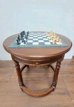 Unieke antieke schaaktafel marmeren schaakbord incl. stukken, Hobby en Vrije tijd, Een of twee spelers, Ophalen, Zo goed als nieuw