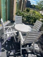 Witte houten tuinset van Hartman, Tuin en Terras, Tuinsets en Loungesets, Ophalen, 4 zitplaatsen, Gebruikt, Tuinset
