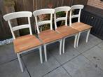 Houten eettafel stoelen, Ophalen, Gebruikt, 50 tot 100 cm, Eikenhout