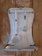 wit emaille lepelrek met 2 lepels, Antiek en Kunst, Antiek | Emaille, Ophalen of Verzenden