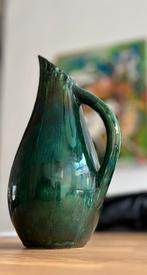 Groene vaas met olie effect (Frans), Minder dan 50 cm, Groen, Ophalen of Verzenden, Zo goed als nieuw