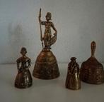 4 x Messing of brons tafel / hand bel, antiek, Ophalen of Verzenden, Brons