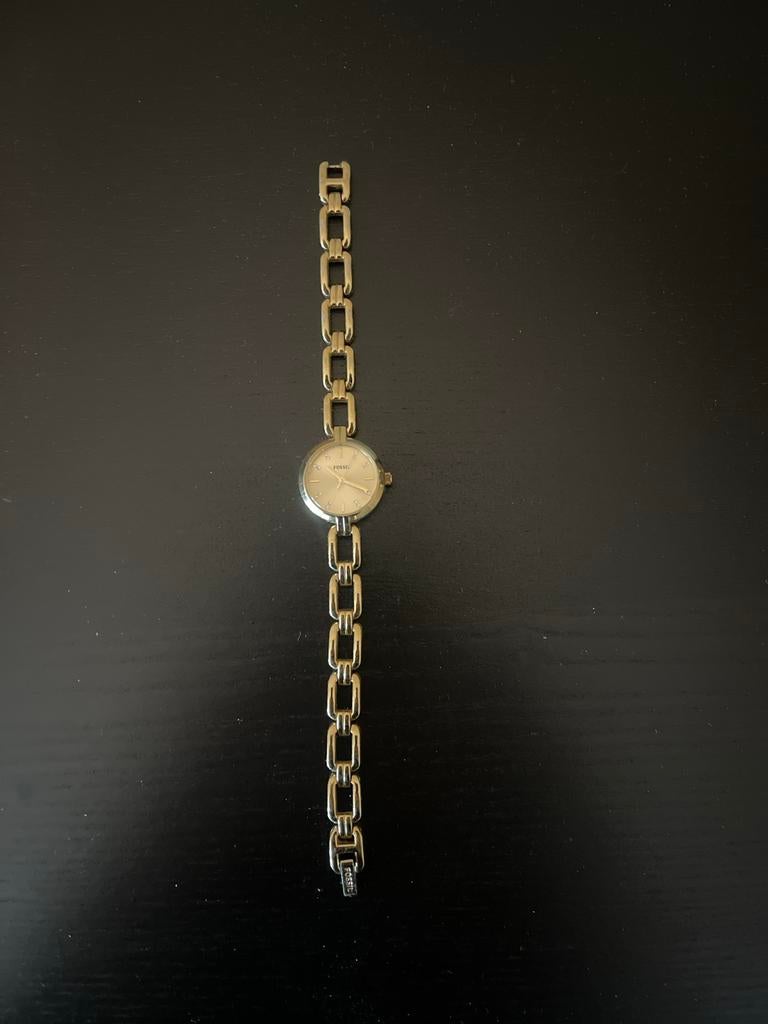 Fossil Dameshorloge met kleine klok, Sieraden, Tassen en Uiterlijk, Horloges | Dames, Gebruikt, Staal, Fossil, Polshorloge