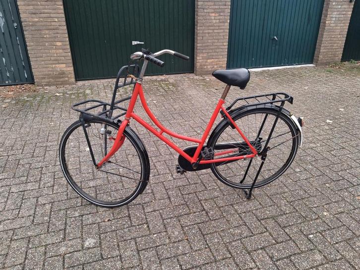 Rode opoefiets dames fiets met rekje - framemaat 54, Fietsen en Brommers, Fietsen | Dames | Omafietsen, Gebruikt, 50 tot 53 cm