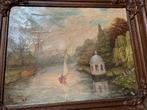 Vintahe brocante schilderij gesigneerd, Antiek en Kunst, Ophalen of Verzenden