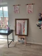 Antieke Spiegel met Gouden Lijst, Ophalen, Gebruikt, Minder dan 100 cm, Rechthoekig