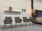 4 Nieuw HE Design Freya eetkamerstoelen Taupe leer Stoel, Huis en Inrichting, Overige kleuren, HE Design, Nieuw, Leer