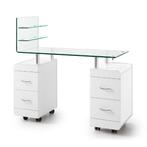Nageltafel glas design, Huis en Inrichting, Bureaus, Ophalen, Zo goed als nieuw