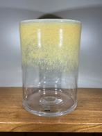 D&M vintage vaas geel glas, Ophalen, Geel, Minder dan 50 cm, Glas