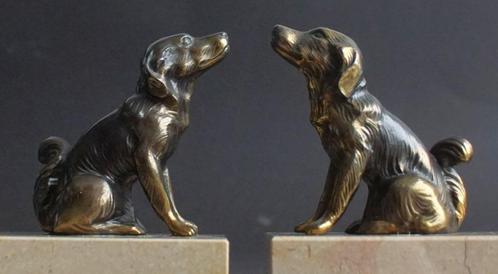 hele mooie boekensteunen met metalen hondjes 12,5 x 10 cm Pr, Antiek en Kunst, Curiosa en Brocante, Ophalen of Verzenden
