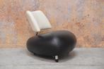 ZGAN! Leolux Pallone design fauteuil zwart en gebr wit leer, Huis en Inrichting, Leolux, Leolux, Design, 75 tot 100 cm
