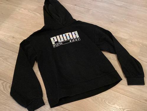 Puma hoodie trui sweater * zwart zilver * maat 164 als nieuw, Kinderen en Baby's, Kinderkleding | Maat 164, Zo goed als nieuw