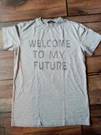 Grijs t-shirt tekst Welcome to my future - maat S, Kleding | Heren, Ophalen of Verzenden, Gedragen, Maat 46 (S) of kleiner, Grijs