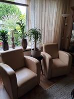 2 mooie zware beige fauteuils, Ophalen, Zo goed als nieuw, 75 tot 100 cm, 50 tot 75 cm