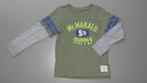 maat 134-140 134 140 shirt lange mouw groen grijs LOGG, Kinderen en Baby's, Kinderkleding | Maat 134, Gebruikt, LOGG, Ophalen of Verzenden