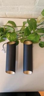 Set moderne strak vorm gegeven wandlampen, matzwart / goud, Onbekend, Ophalen of Verzenden, Zo goed als nieuw, Onbekend
