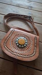 Vintage Boho crossbody leren tas, Ophalen of Verzenden, Gebruikt, Bruin, Schoudertasje