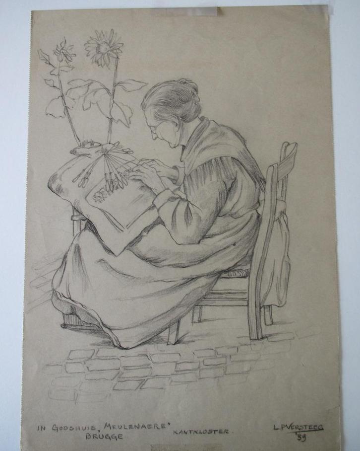 Tekeningen  17   L.P. Versteeg, Antiek en Kunst, Kunst | Tekeningen en Foto's, Ophalen