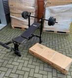 Verstelbare Halterbank  + Barbel 20kg Gewichten , Nieuw,, Sport en Fitness, Fitnessmaterialen, Ophalen, Nieuw, Fitnessbank