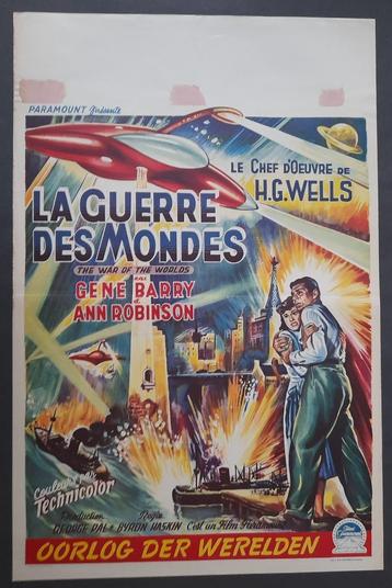 THE WAR OF THE WORLDS - vintage (1953) Belgische filmposter beschikbaar voor biedingen