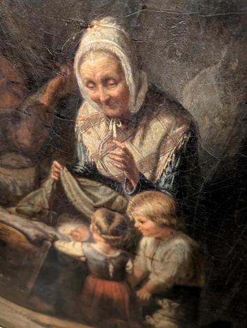 Antiek schilderij 80x90 cm. €650. beschikbaar voor biedingen