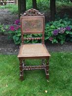 Antieke stoel met webbing, houtsnijwerk gedraaid, Antiek en Kunst, Ophalen