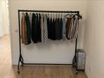 Kledingrek industrieel zwart metaal 150cm breed, Ophalen, Nieuw