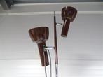 A6526. Chroom/Bruine Jaren 70 Vloerlamp, Huis en Inrichting, Lampen | Vloerlampen, Ophalen, Gebruikt