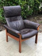 Gute Mobler Fauteuil bruin leer, Huis en Inrichting, Fauteuils, Ophalen, Gute Mobler, Gebruikt, 50 tot 75 cm