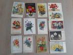 oude hartelijk gefeliciteerd ansichtkaarten ~ 14 stuks, Ophalen of Verzenden, 1940 tot 1960, Gelopen, Natuur