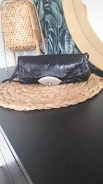 Zwart lak Leren Tasje Merk Renato Angi (Italy), Ophalen of Verzenden, Zo goed als nieuw, Zwart, Schoudertasje