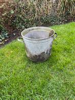 Zinken  plantenbak / emmer, Tuin en Terras, Ophalen, Gebruikt, Minder dan 60 cm, Rond