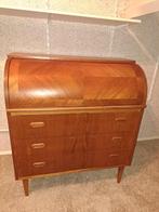 Vintage secretaire met rolluik, Ophalen, Gebruikt, 50 tot 100 cm, Met lade(s)