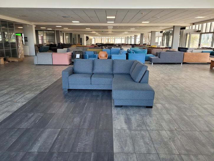 ✅️️ GEREINIGD donkergrijze WOOOD hoekbank 245x220 | LEVERING, Huis en Inrichting, Banken | Bankstellen, Zo goed als nieuw, Hoekbank