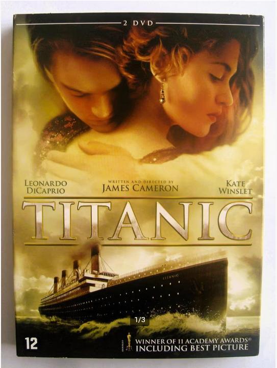 Titanic (originele dvd) Kate Winslet & Leonardo DiCaprio, Cd's en Dvd's, Dvd's | Drama, Zo goed als nieuw, Waargebeurd drama, Vanaf 12 jaar