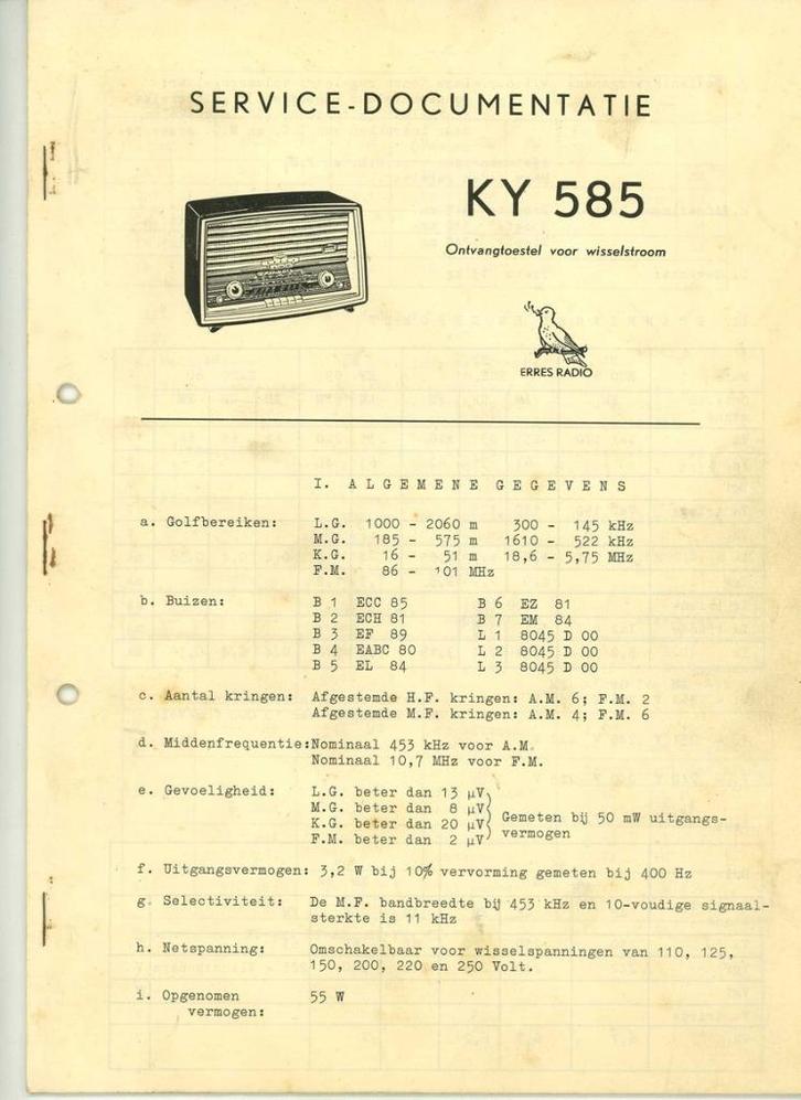 Originele ERRES service documentatie, Verzamelen, Elektronische Apparatuur, Overige typen, Ophalen of Verzenden