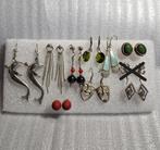 9 paar / diverse / lot ZILVEREN (925 / 835) oorbellen, Ophalen, Hangers, Zo goed als nieuw, Zilver