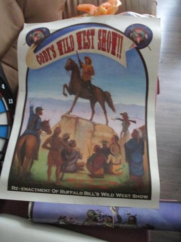 een Buffalo bill western schilderij 48 x 58 cm, volgens mij 