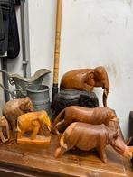 Houten Beeldjes: Olifant, Leeuw & Neushoorn, Antiek en Kunst, Kunst | Beelden en Houtsnijwerken, Ophalen of Verzenden